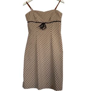 Vintage Y2K Blu Reed Monogram Print Slip Dress Made in USA Medium